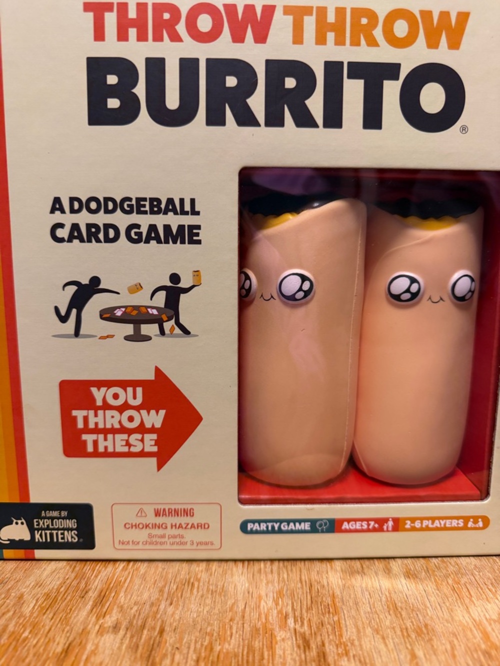 Throw Throw Burrito Party Card Game with Pink Plush Burritos